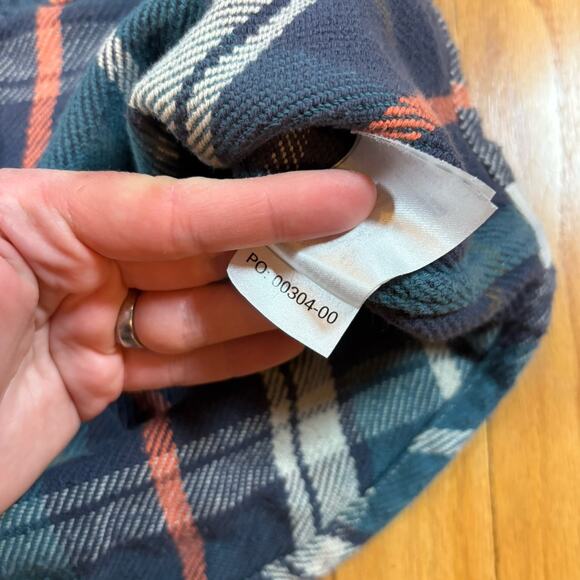 OUTERKNOWN Mens L Blanket Flannel Shirt Button Shacket Heavyweight Cotton - Picture 10 of 16